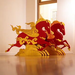 马年装饰美陈落地摆件过年公司活动年会场景氛围新年春节堆头布置