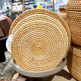 胖东来代购单片秋藤杯垫大中小防烫耐高温餐桌垫盘子垫杯垫茶壶托