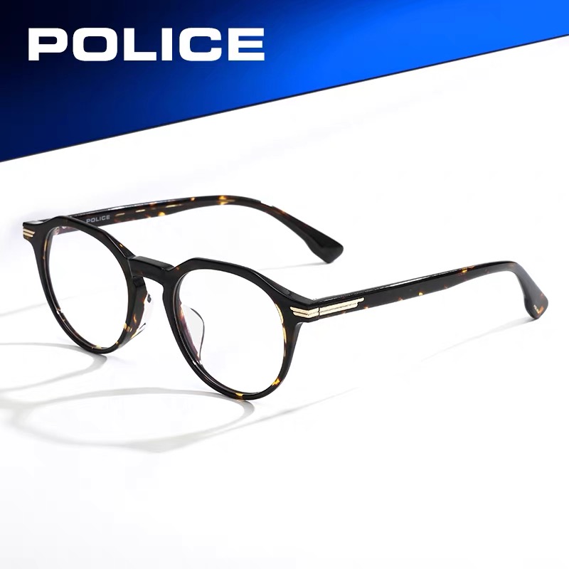 POLICE黑色近视眼镜架大框全框成熟男韩版素颜光学镜框VPLR40K