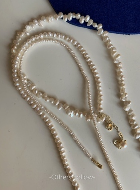 【Follow】韩国东大门定制复古娜娜同款天然米粒异性淡水珍珠项链