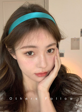 【Follow】韩国定制亮面仿真丝缎面闪闪少女感纯色百搭复古发箍