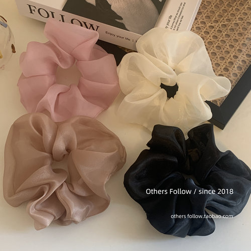 大肠发圈韩系碎花真丝扎马尾发绳