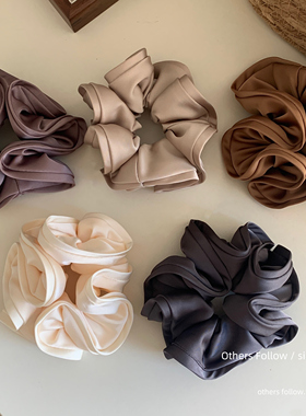 【Follow】赵露思许妍同款荷叶边缎面高级感纯色大肠发圈高弹力