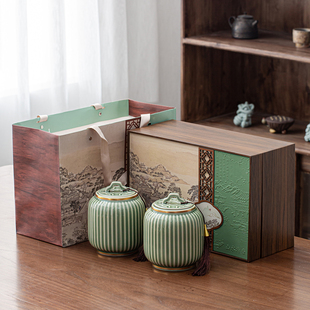 高档茶叶包装盒空礼盒半斤通用陶瓷罐明前2026新茶礼盒空盒高级感