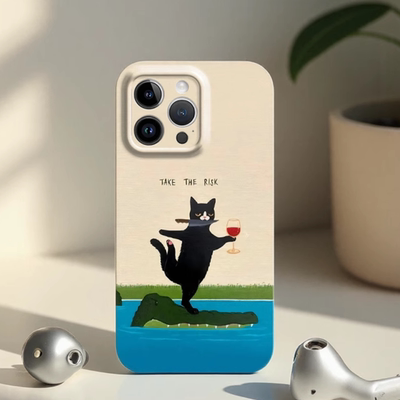 冒险猫咪手机壳苹果16pro菲林壳