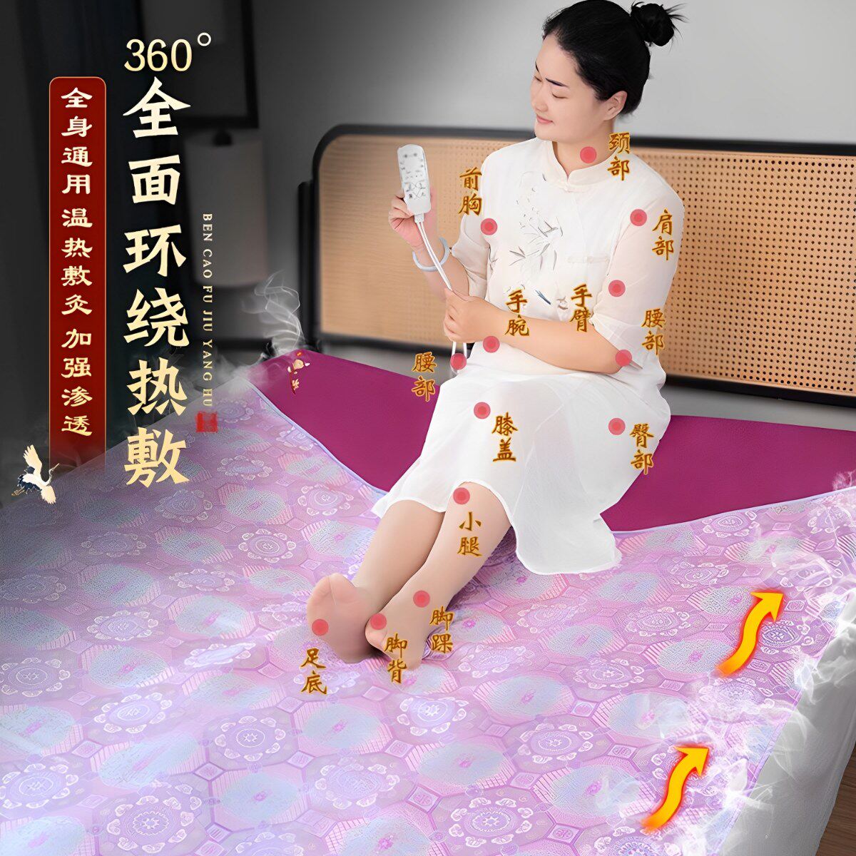 艾绒床垫电加热艾灸垫理疗热敷垫子被褥全身家用艾草褥子纯艾毯子