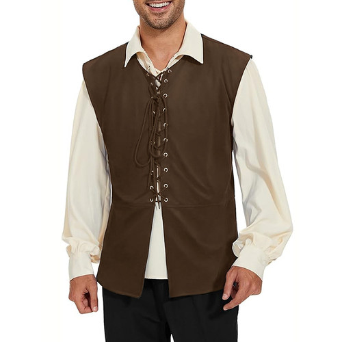 哥特式蒸汽朋克纯色马甲系带背心