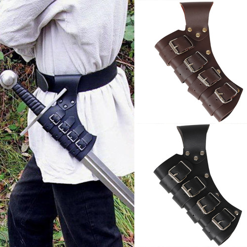 PU皮cosplay剑套户外击剑剑鞘 中世纪维京战士刀鞘皮革挂饰
