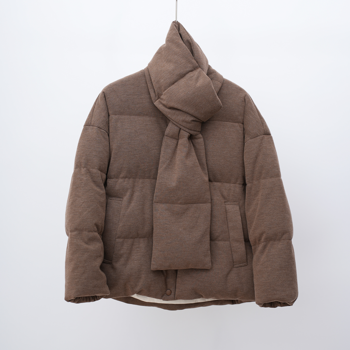 代厂P牌料！定纺绵羊毛！白鹅绒可拆卸围脖宽松冬季女士羽绒服