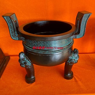 铜鼎定制三足鼎圆鼎工艺品雕塑办公室客厅玄关室内工艺品雕塑