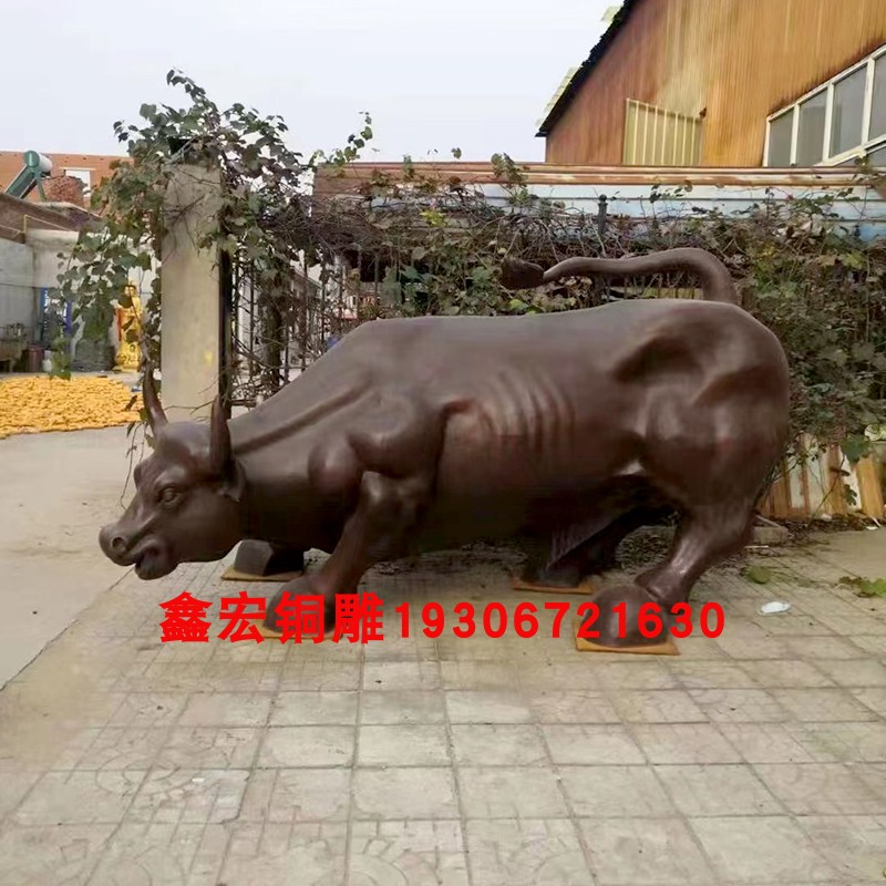 大型铸铜动物铜牛雕塑耕牛开拓牛华尔街牛户外牛园林景观摆件厂家