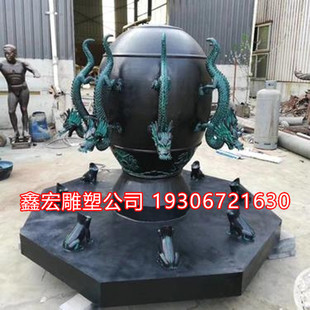 纯铜浑天仪雕塑古代地震测试仪雕塑广场公园仿铜浑天仪雕塑摆件