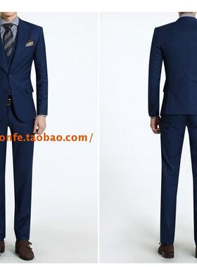 厂家西装定做/藏蓝色/主持人/结婚礼服司仪男士新郎韩版西服套装