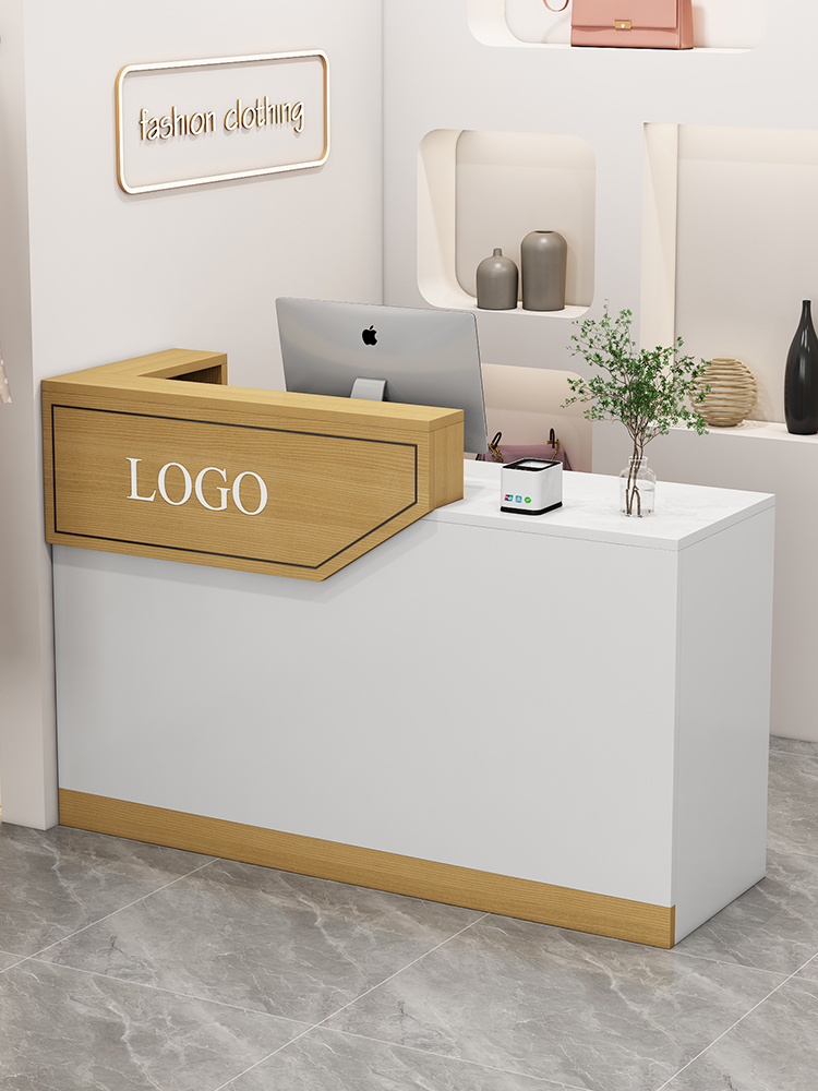 收银台简约现代服装店前台女装店铺小型吧台桌美容美发接待台柜台