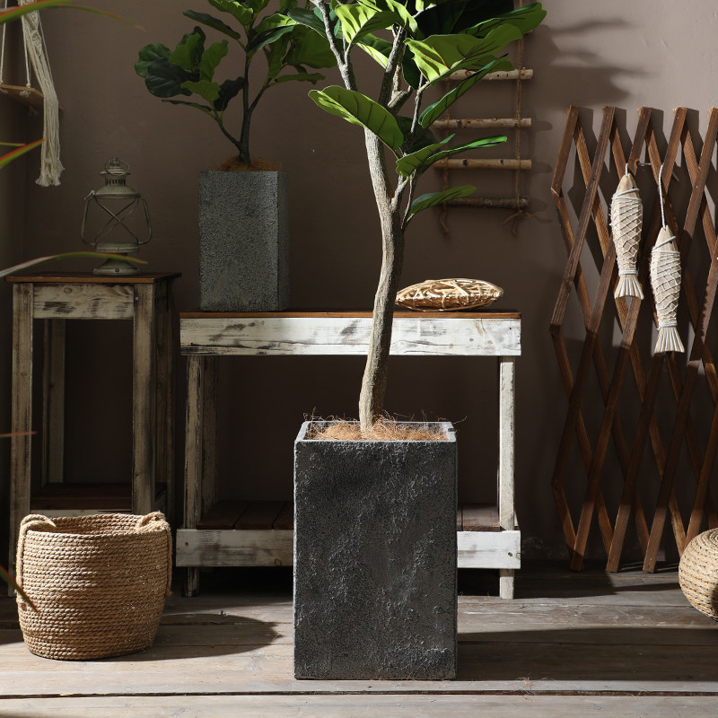 北欧镁泥复古落地大花盆高方粗陶质感客厅阳台花园绿植花卉仿真花,鲜花速递/花卉仿真/绿植园艺,花盆,淘宝优惠券,粉丝福利购,淘宝优惠卷