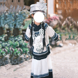 新款彝族服装女童少数民族风服饰儿童舞台表演服大凉山彝族演出服