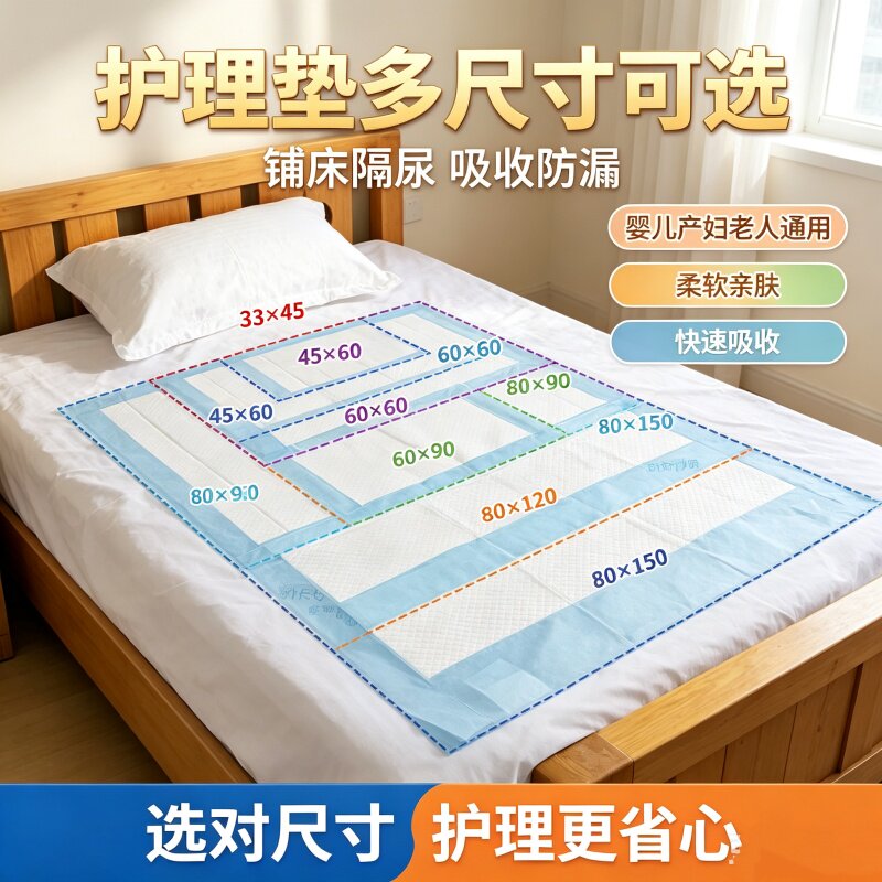 乐无忧加厚成人护理垫防漏瞬吸干爽透气老人产妇经期隔尿垫大码款