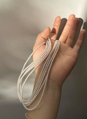 施家小灯泡贝珠项链女baby小米珠轻奢小众法式锁骨链项链