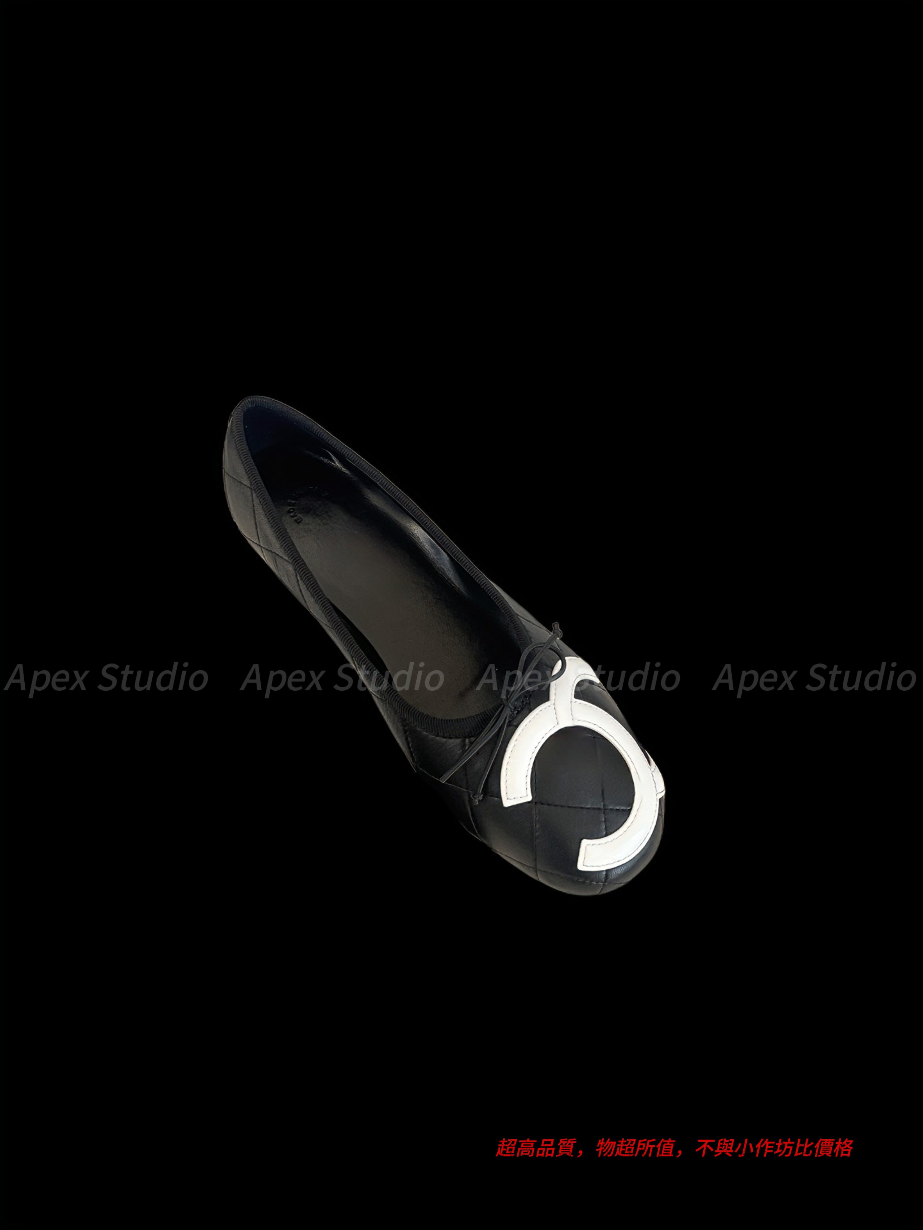 thumbnail for Apex25 color-blocking letter bow Jennie Kim Ji-so same style of medieval flat diamond checkered ballet shoes