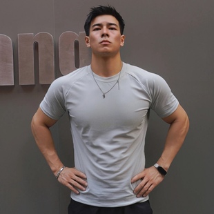 短袖 质感坑条夏季 男冰丝凉感运动速干T恤透气 Weight新款 Light