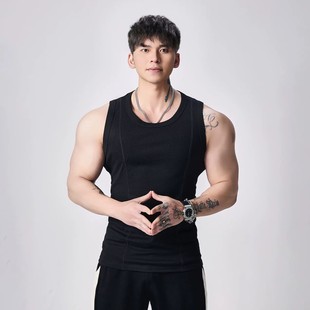 运动休闲健身训练坎肩 显大背心男夏季 Light Weight重磅300g无袖
