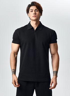 Light Weight夏季250g显壮收袖口Polo衫短袖T恤男透气运动健身