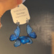 庄周梦蝶 清透蓝色蝴蝶耳环梦幻仙气耳坠小众设计甜美耳饰925银针