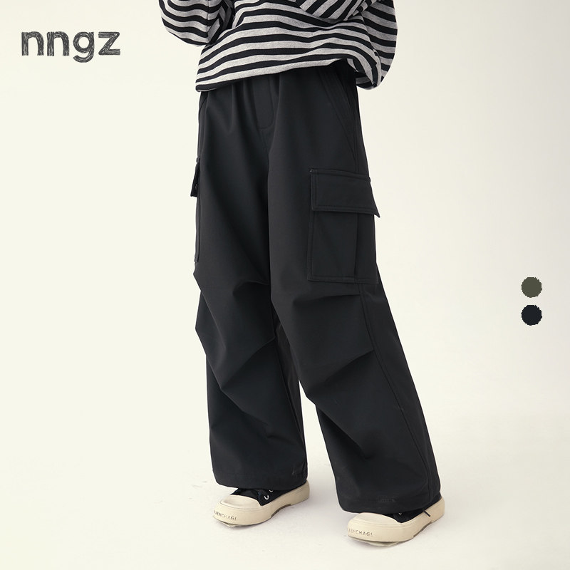 NNGZ山系户外女童休闲裤秋季儿童百搭工装裤宽松直筒裤子童装伞裤