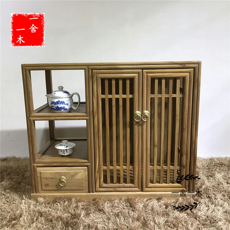 茶水柜茶边几新中式实木餐边柜禅意简约免漆老榆木茶道烧水储物柜在类目 住宅家具, 柜类, 餐边柜中 - 来自Buy2taobao.com提供专业的淘宝代购服务