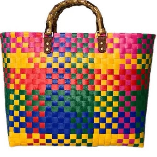 编织包2025新款彩色大容量手提包