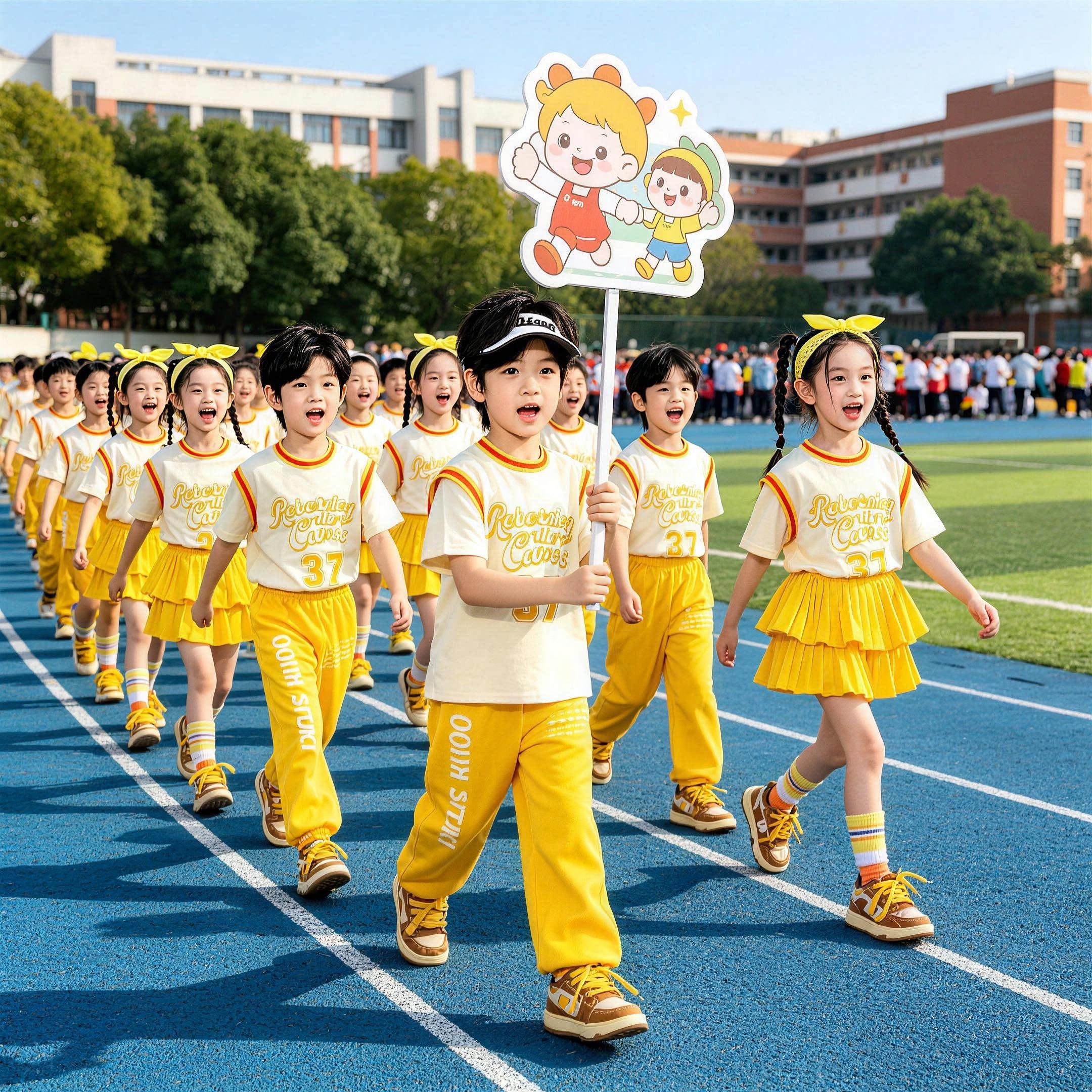 国庆儿童啦啦队演出服小学生运动会开幕式入场方队拉拉队服装班服