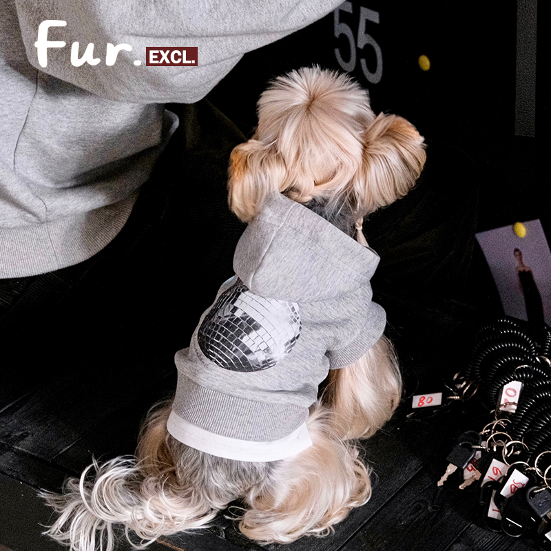 小型犬无袖连帽卫衣春秋款灯球