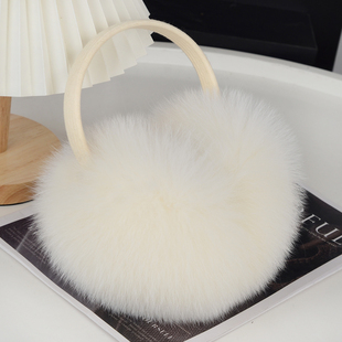 狐狸毛耳套女冬季保暖简约时尚仿皮草耳捂耳暖护耳朵耳包毛绒耳罩