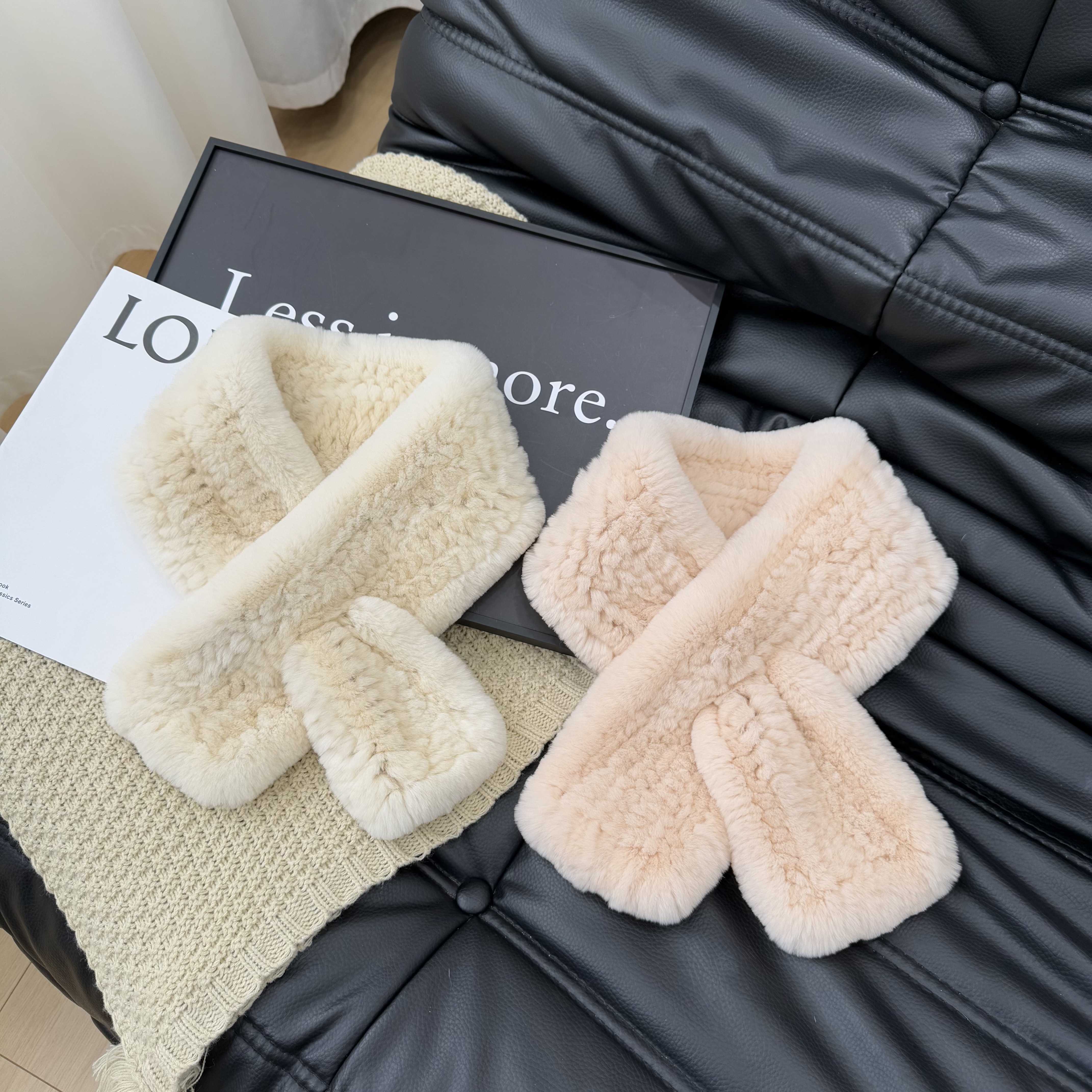 獭兔毛冬季加厚保暖围巾