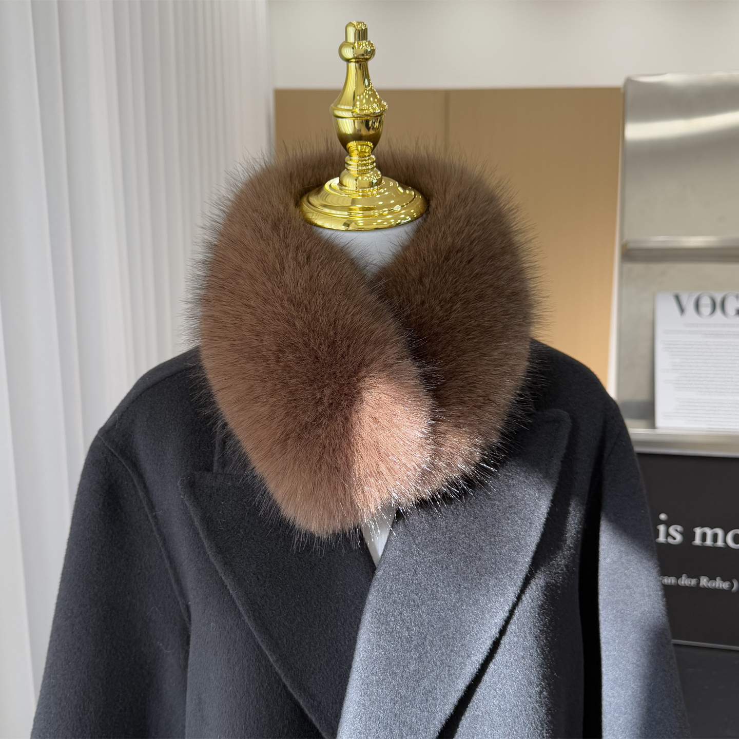 狐狸毛围巾冬双面毛绒百搭仿皮草