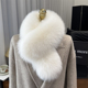 狐狸毛围巾女冬季 简约百搭护颈獭兔毛领皮草围脖 加厚保暖双面韩版