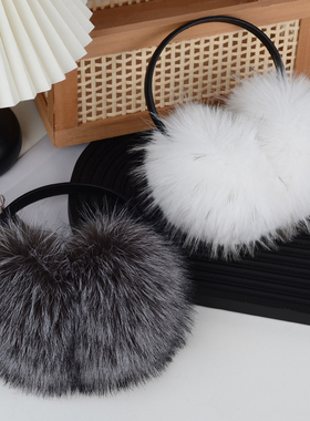狐狸毛耳套女冬季保暖简约时尚仿皮草耳暖耳捂护耳朵耳包毛绒耳罩
