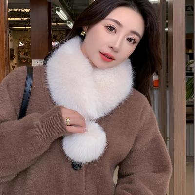 狐狸毛围巾围脖冬加厚保暖仿皮草