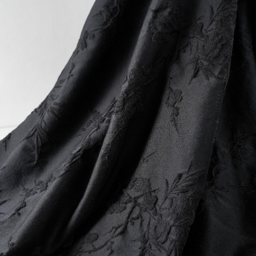 新中式浮雕提花羊毛棉混纺面料