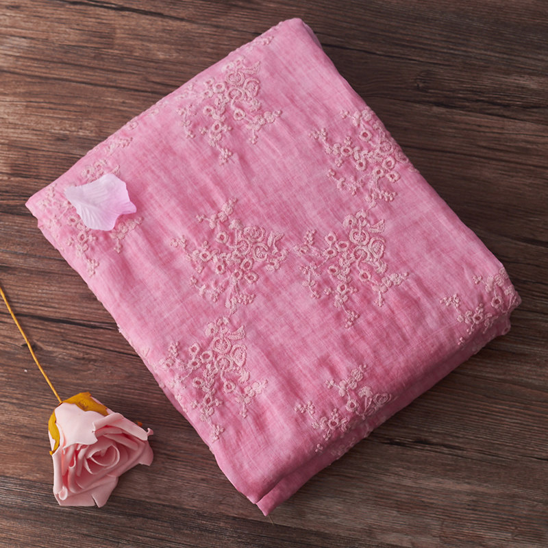 2019夏品牌定单粉色纯苎麻薄透棉线绣花炒色脏染工艺作旧袍子面料|ruв категории домашний ткань, ткань/ткань/ручной diy ткани ткани - от Buy2taobao.com для оказания профессиональной услуги покупки агента Taobao