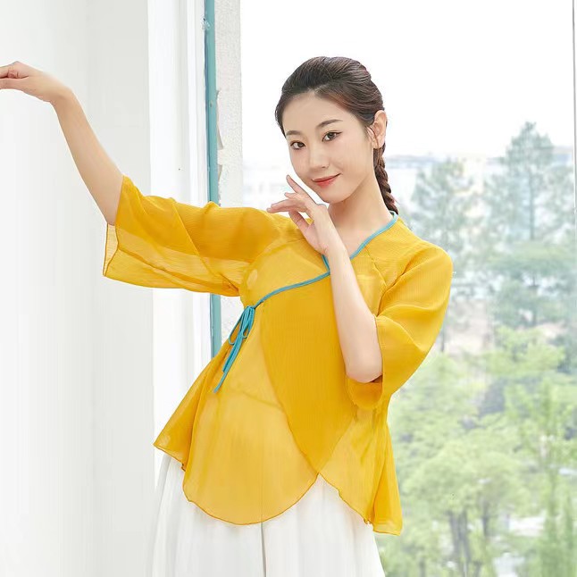 古典舞飘逸练功服雪纺裤身韵服
