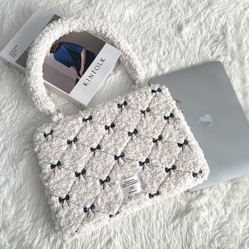 ins韩风绝美米色小羔羊笔记本包