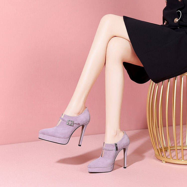 2025新款细跟防水台尖头模特走秀水钻高跟鞋高跟深口单鞋女,女鞋,深口单鞋,淘宝优惠券,粉丝福利购,淘宝优惠卷