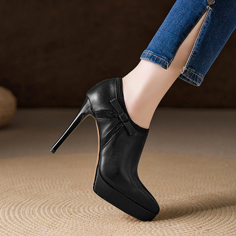 2026新款真皮尖头深口女鞋防水台名媛细跟高跟鞋单鞋女,女鞋,深口单鞋,淘宝优惠券,粉丝福利购,淘宝优惠卷