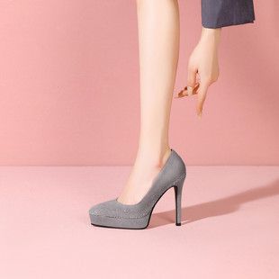 2026新款轻奢高跟鞋晚宴婚礼优雅婚鞋尖头细跟浅口单鞋女