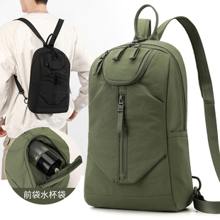 艾乐双肩包男士单肩挎包大容量水杯胸包外出便携包防水耐磨通勤包