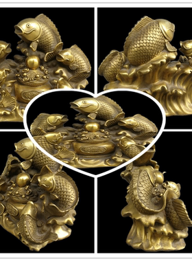 纯铜金龙鱼开张收银台工艺礼品