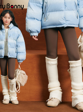 BarryBanny女童打底裤加绒保暖2025冬季新款儿童女孩外穿加厚裤子