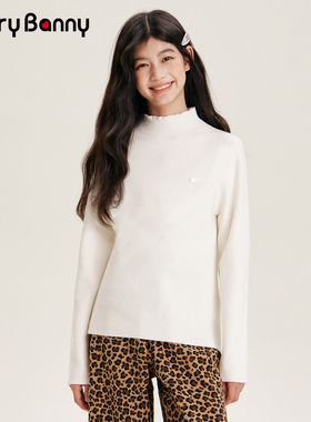 BarryBanny女童半高领打底衫2025秋冬季新款儿童长袖T恤保暖上衣