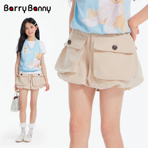 BarryBanny女童大口袋花苞短裤